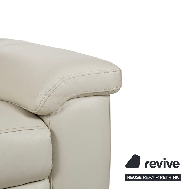 Natuzzi Leder Dreisitzer Creme Beige Sofa Couch elektrische Funktion