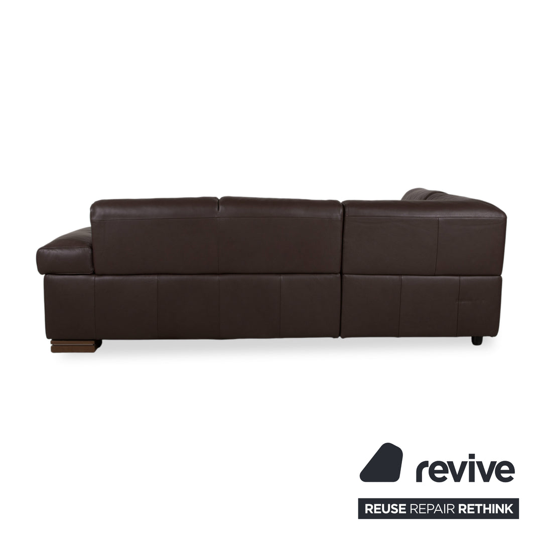 Natuzzi Leather Corner Sofa Brown Sofa Couch