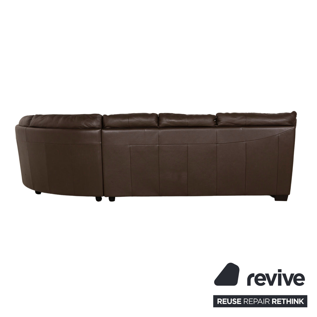 Canapé d'angle en cuir Natuzzi marron