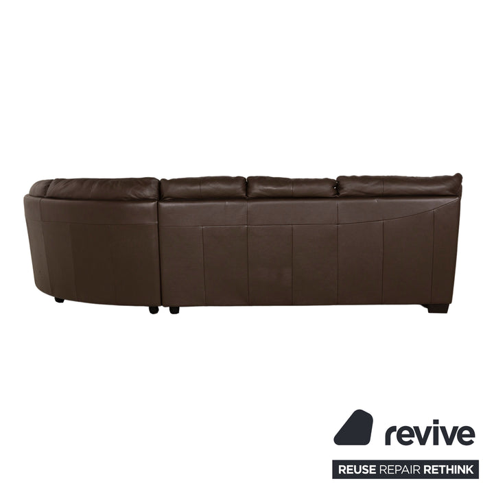Canapé d'angle en cuir Natuzzi marron