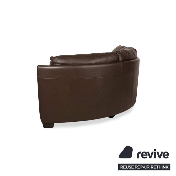 Canapé d'angle en cuir Natuzzi marron