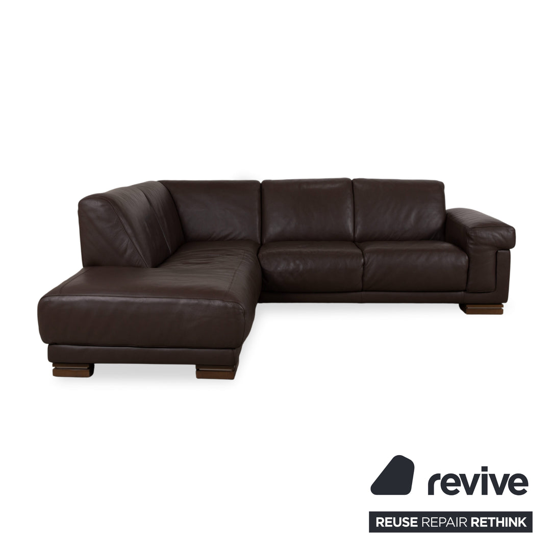 Natuzzi Leather Corner Sofa Brown Sofa Couch