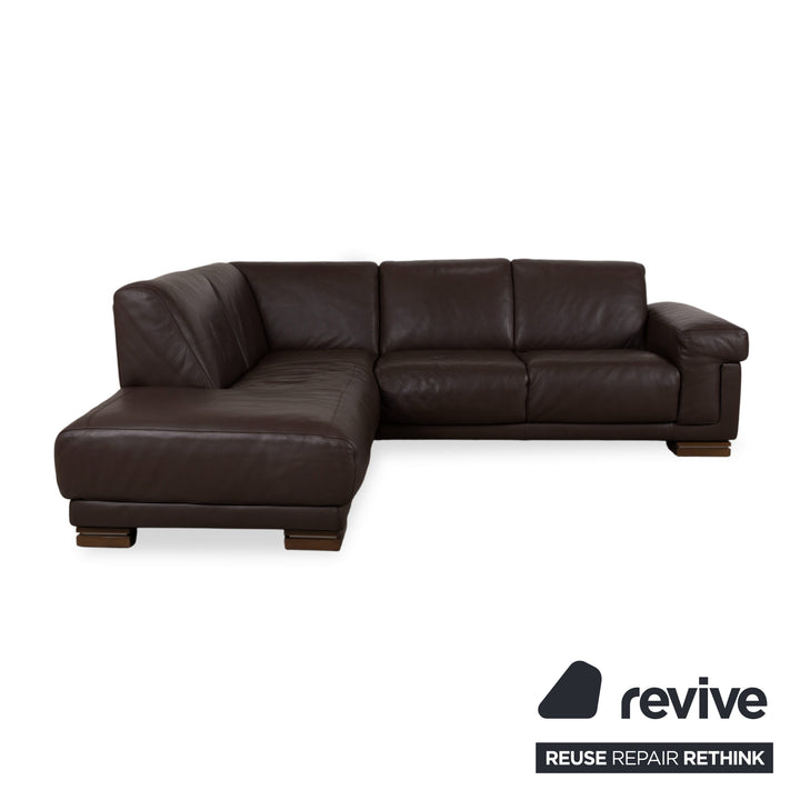 Natuzzi Leather Corner Sofa Brown Sofa Couch
