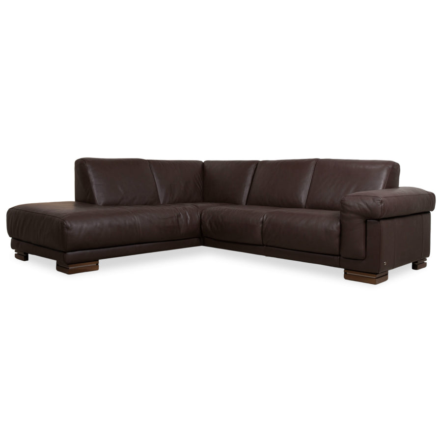 Natuzzi Leder Ecksofa Braun Sofa Couch