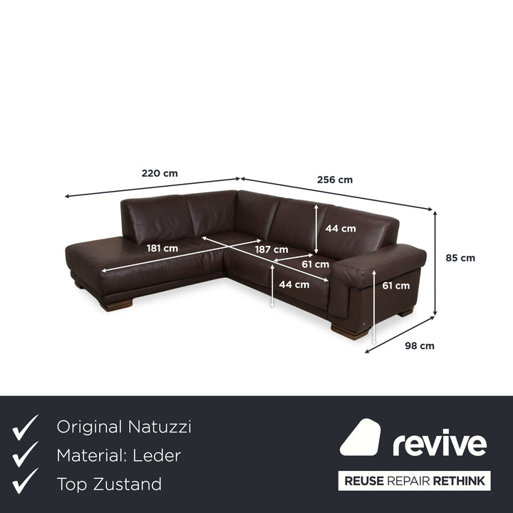 Natuzzi Leather Corner Sofa Brown Sofa Couch