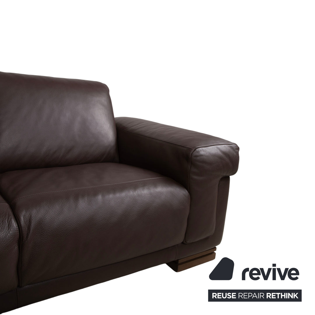 Natuzzi Leather Corner Sofa Brown Sofa Couch