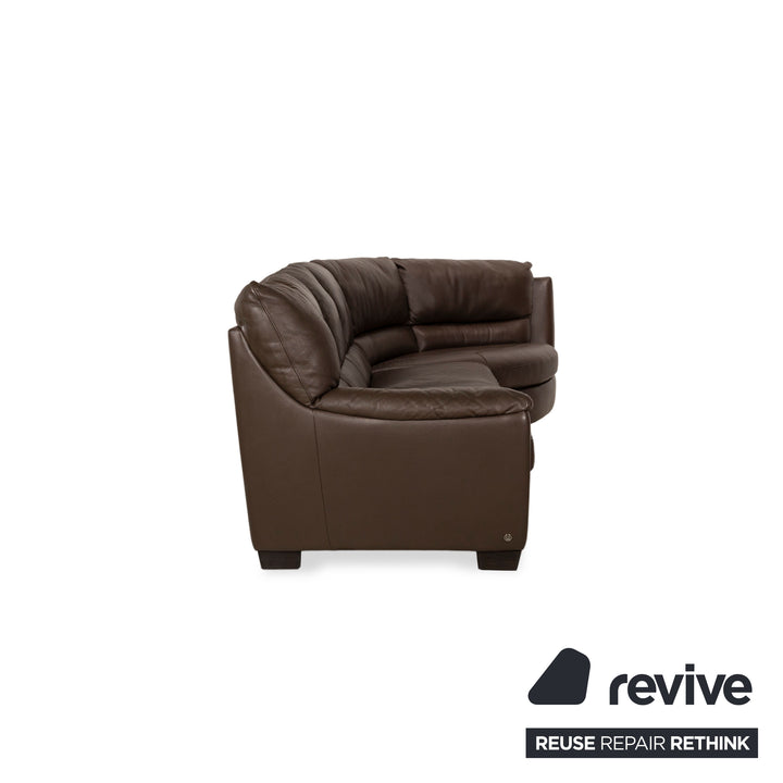 Natuzzi Leder Ecksofa Braun Sofa Couch