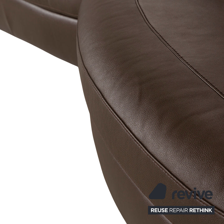 Canapé d'angle en cuir Natuzzi marron