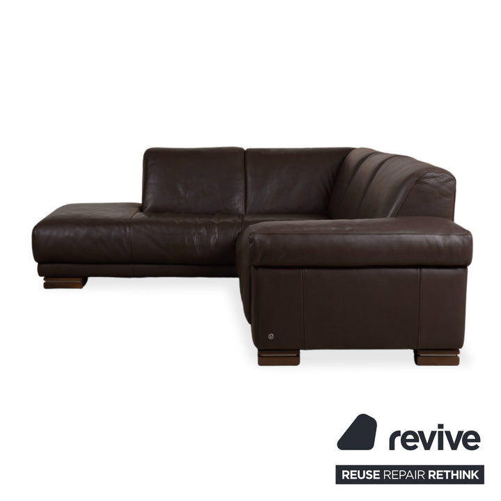 Natuzzi Leather Corner Sofa Brown Sofa Couch