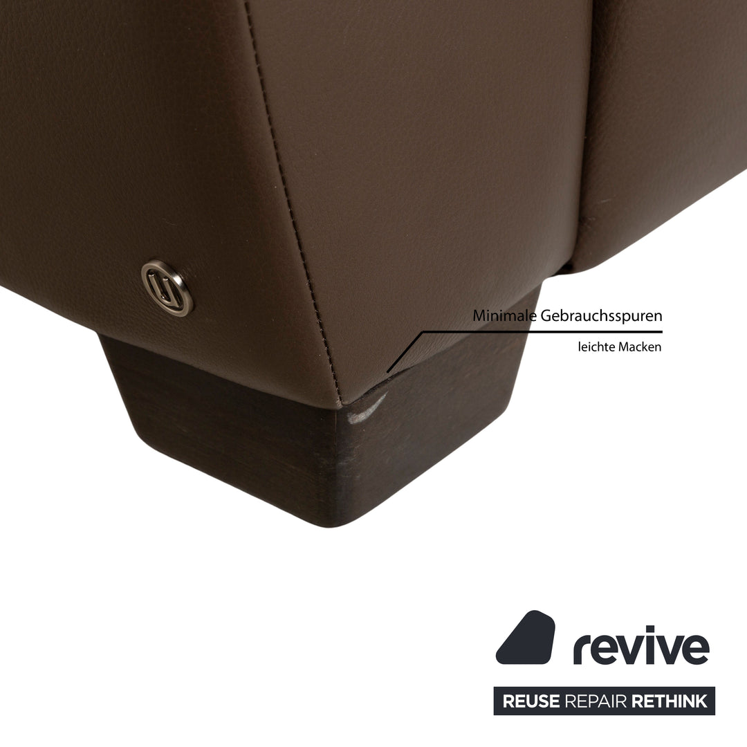 Canapé d'angle en cuir Natuzzi marron
