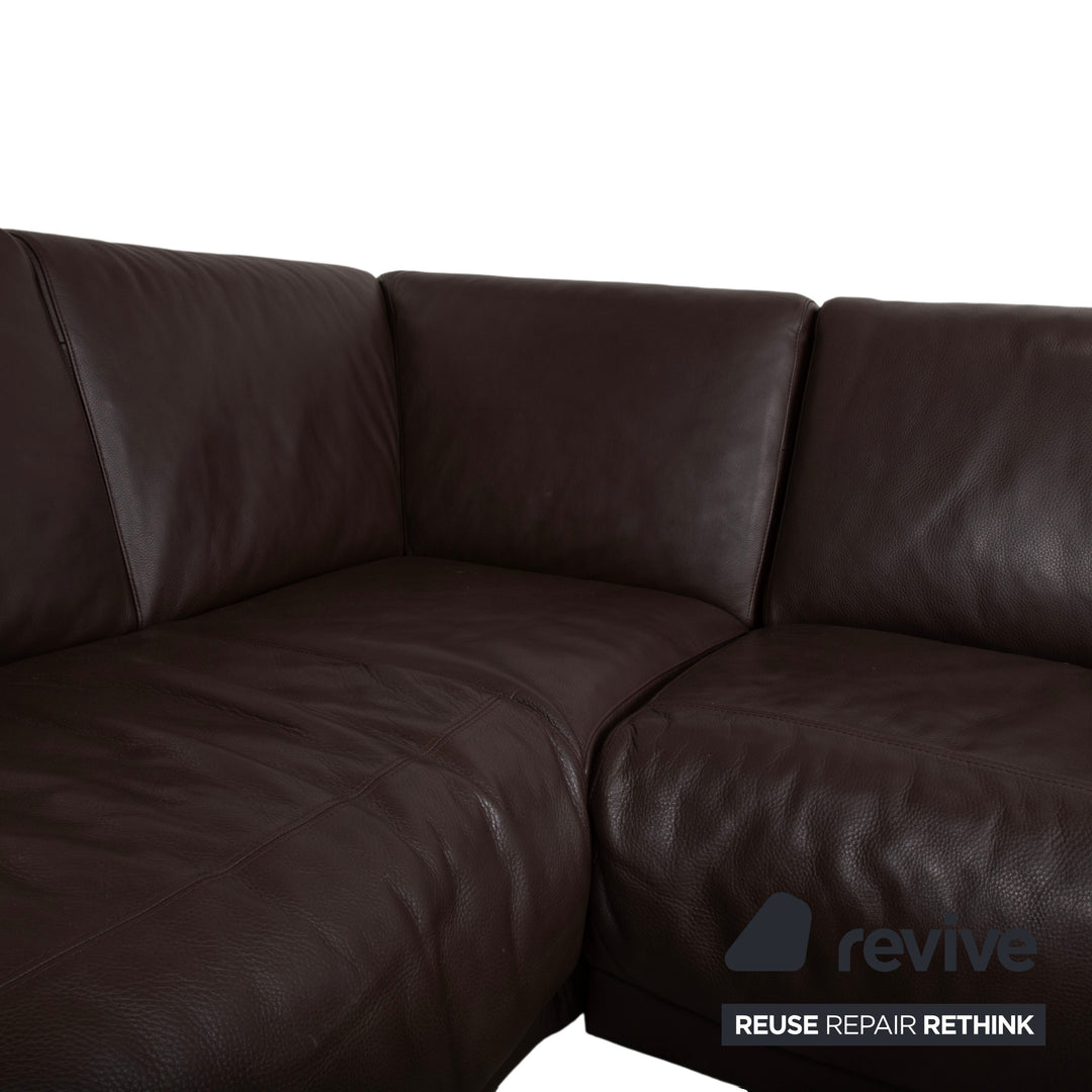 Natuzzi Leather Corner Sofa Brown Sofa Couch