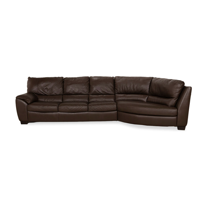 Canapé d'angle en cuir Natuzzi marron