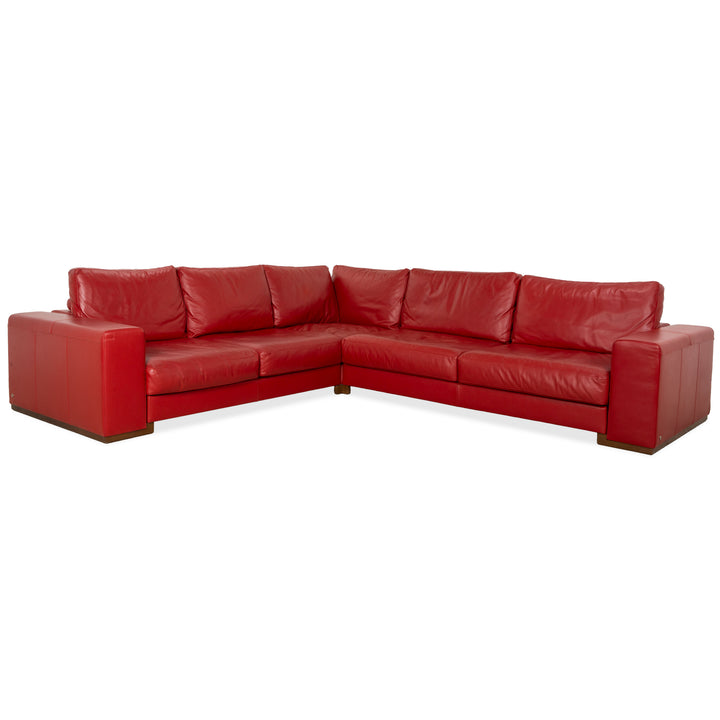 Natuzzi Leder Ecksofa Rot Sofa Couch