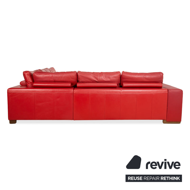 Natuzzi Leder Ecksofa Rot Sofa Couch
