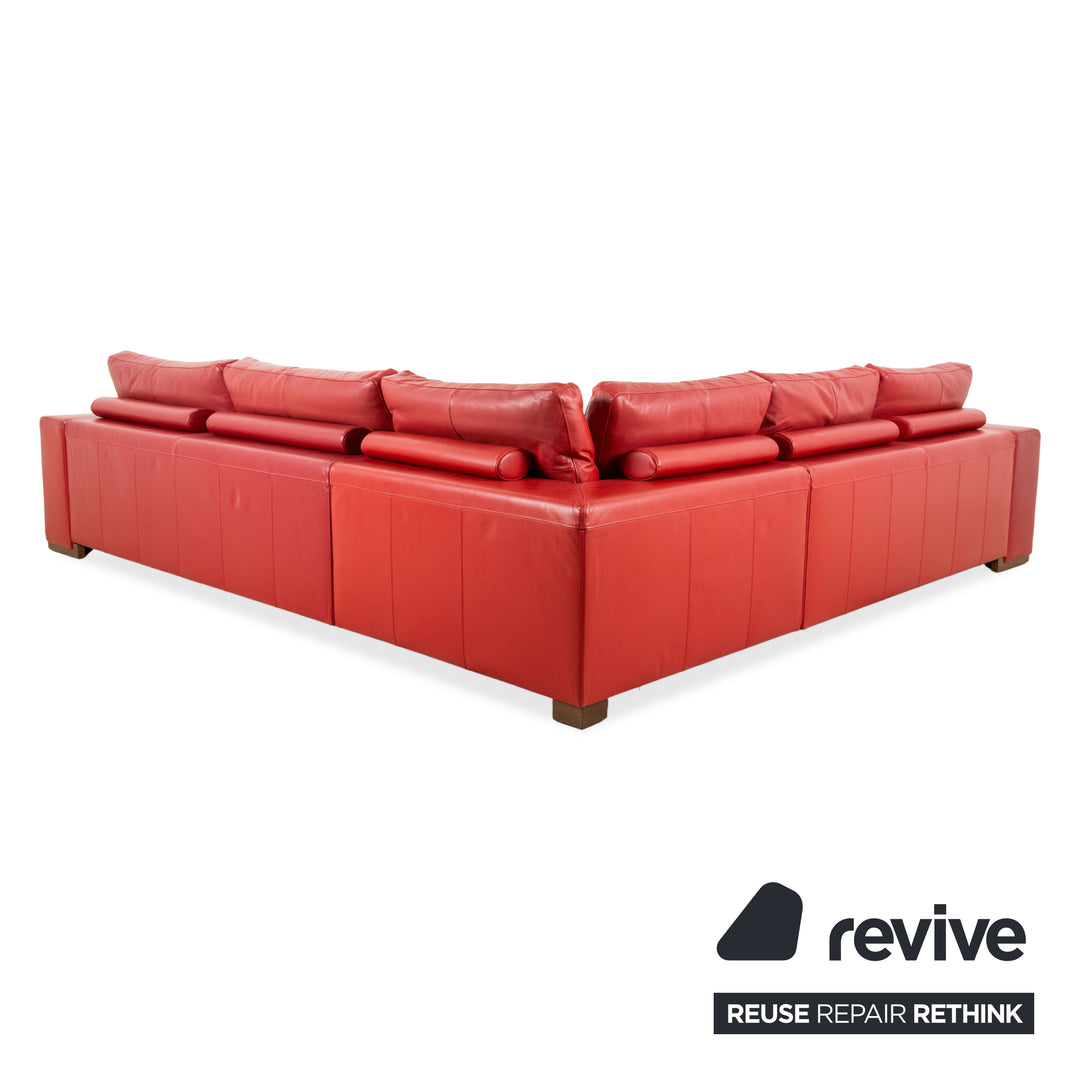 Natuzzi Leder Ecksofa Rot Sofa Couch