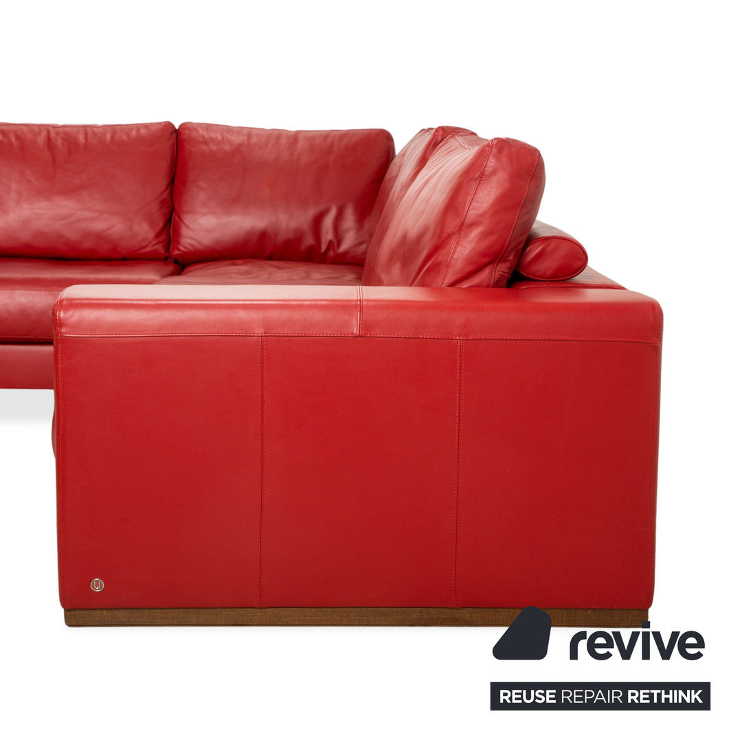 Natuzzi Leder Ecksofa Rot Sofa Couch