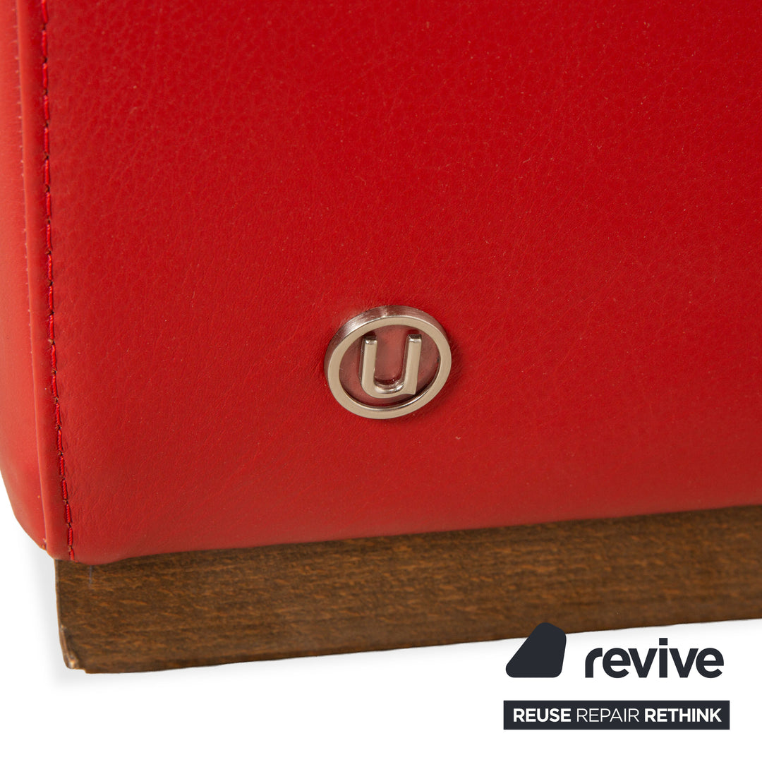 Natuzzi Leder Ecksofa Rot Sofa Couch