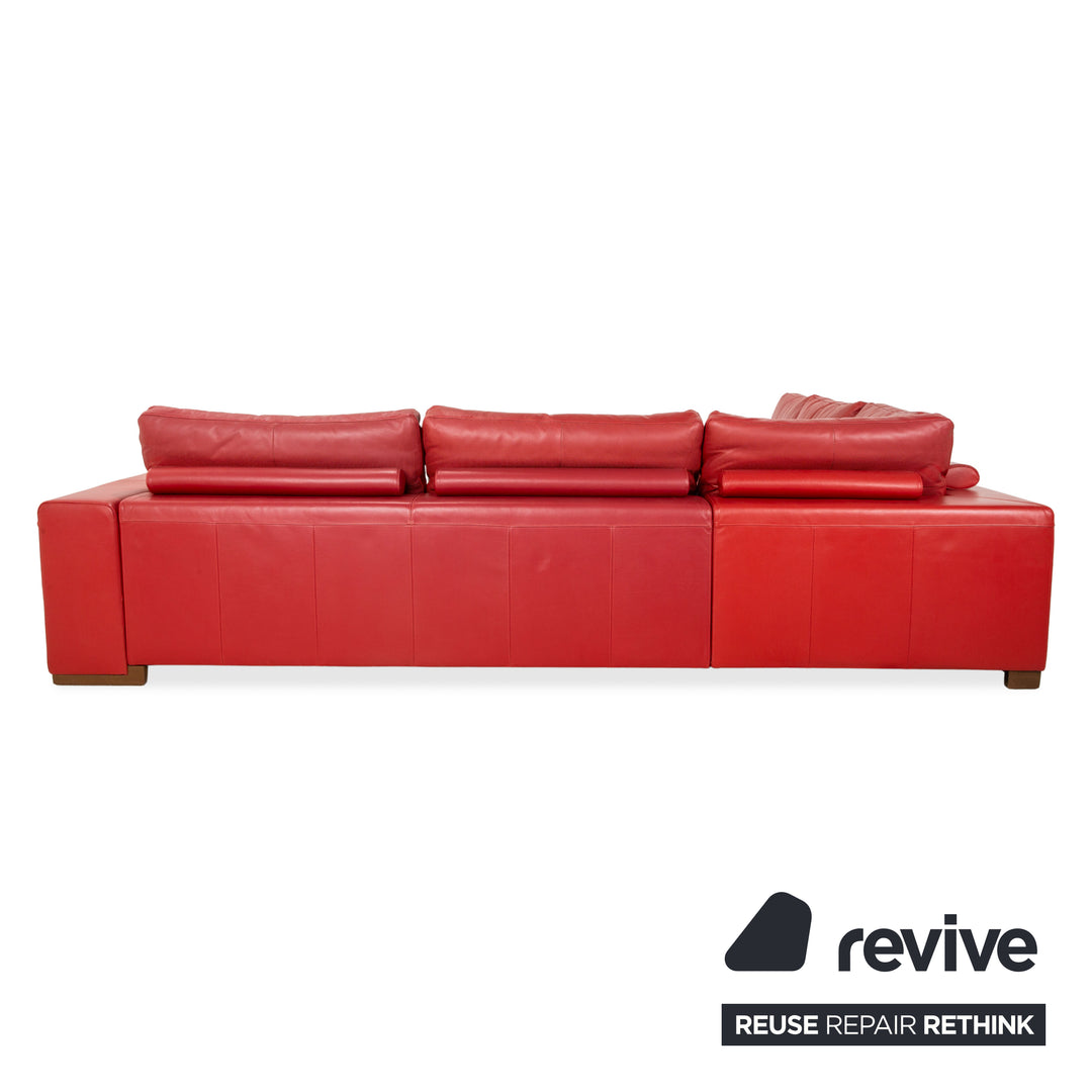 Natuzzi Leder Ecksofa Rot Sofa Couch