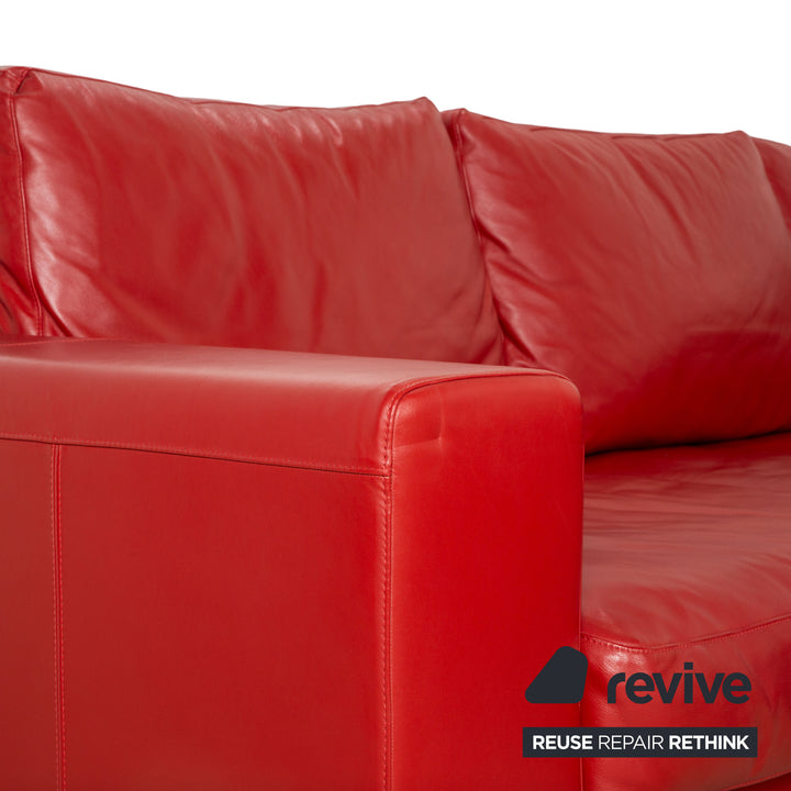 Natuzzi Leder Ecksofa Rot Sofa Couch