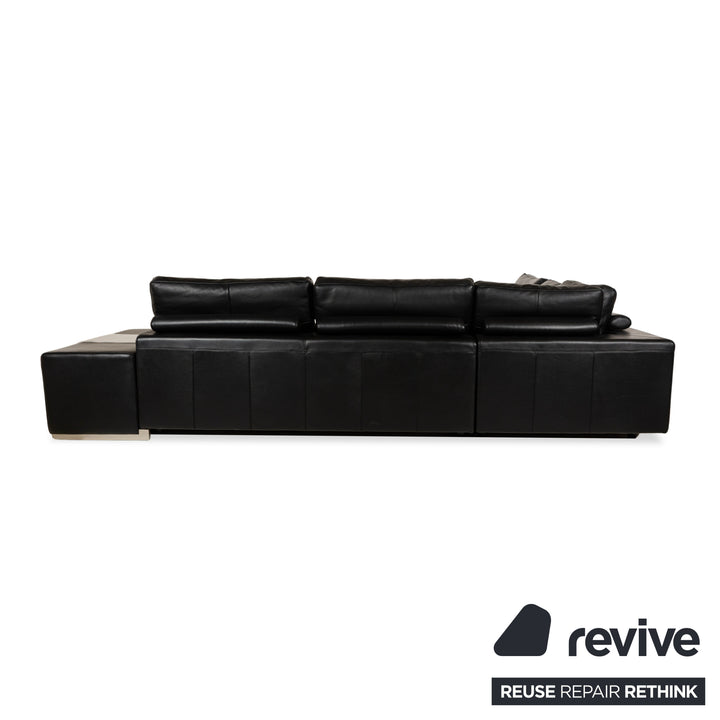 Natuzzi Leder Ecksofa Schwarz Sofa Couch