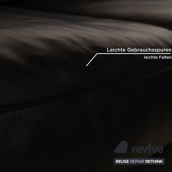 Natuzzi Leder Ecksofa Schwarz Sofa Couch