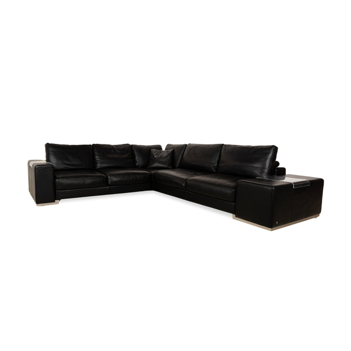 Natuzzi Leder Ecksofa Schwarz Sofa Couch
