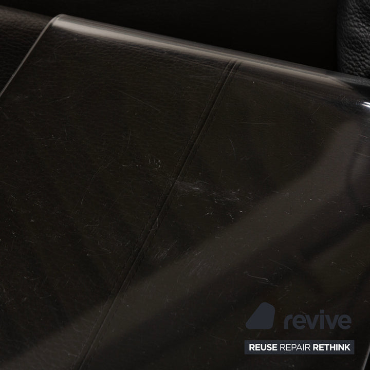 Natuzzi Leder Ecksofa Schwarz Sofa Couch
