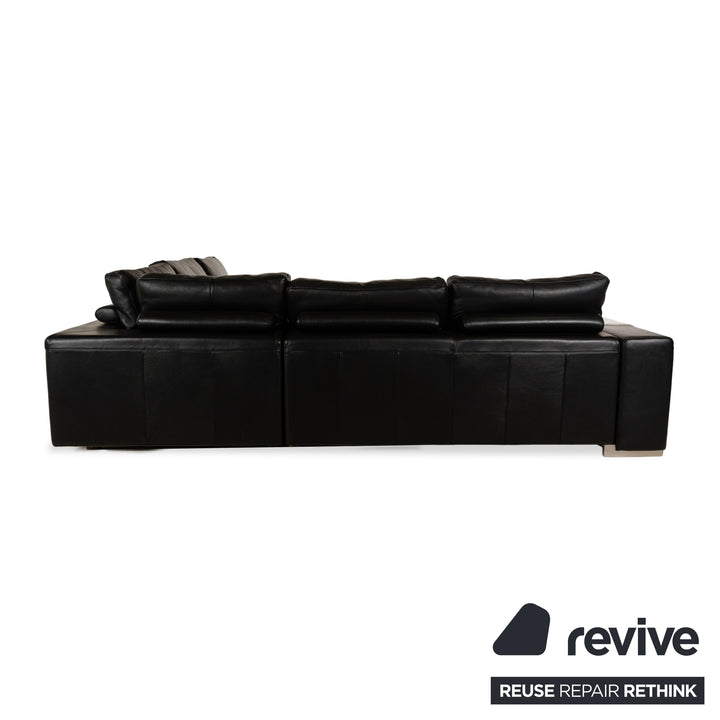 Natuzzi Leder Ecksofa Schwarz Sofa Couch