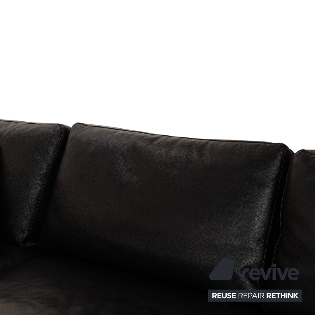 Natuzzi Leder Ecksofa Schwarz Sofa Couch