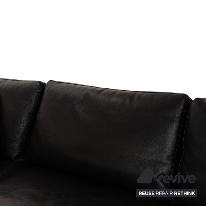 Natuzzi Leder Ecksofa Schwarz Sofa Couch
