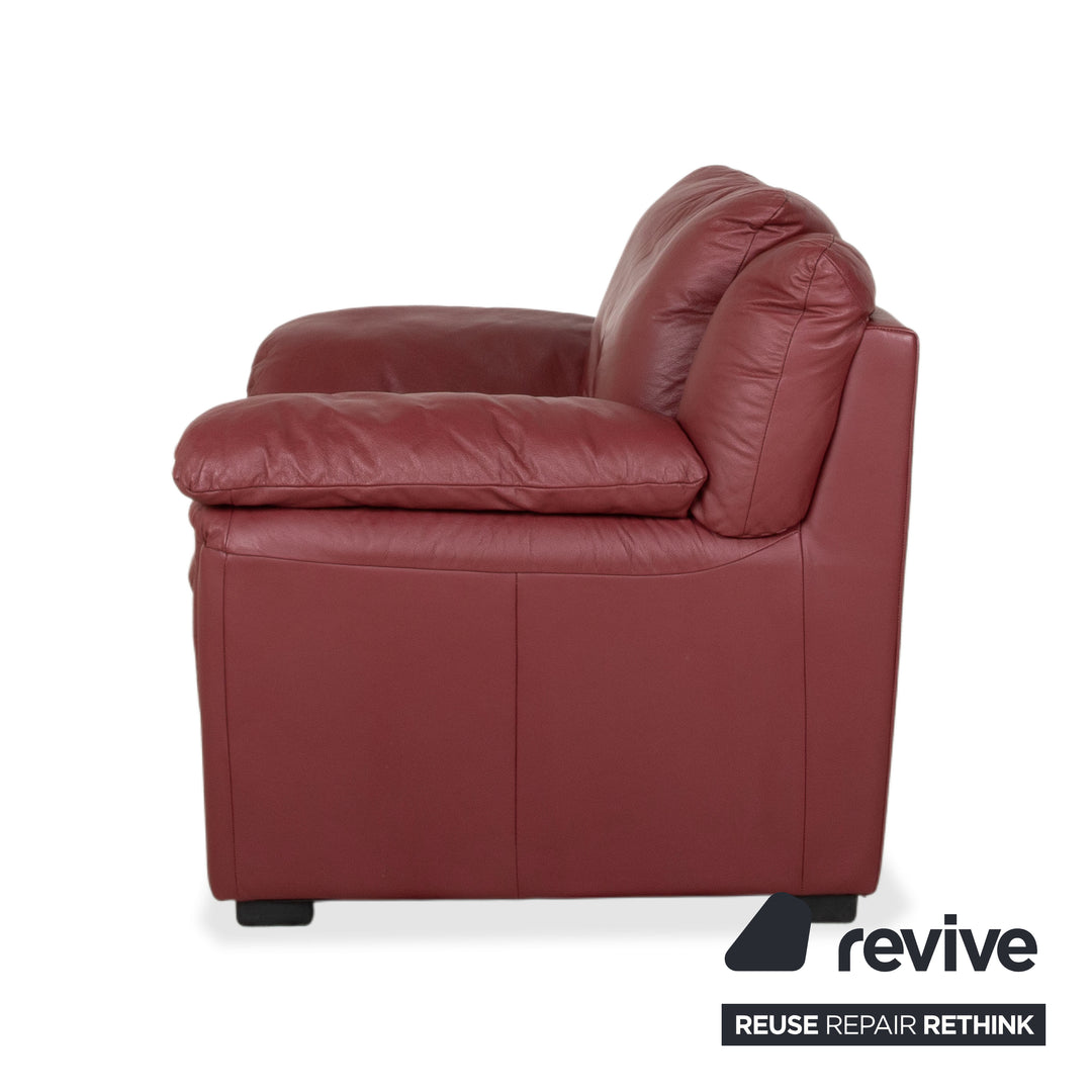 Natuzzi Leder Garnitur Zweisitzer 2x Sessel Rot Sofa Couch