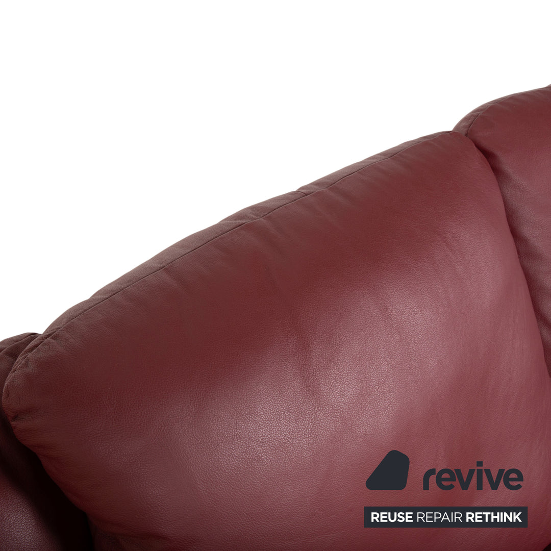 Natuzzi Leder Garnitur Zweisitzer 2x Sessel Rot Sofa Couch