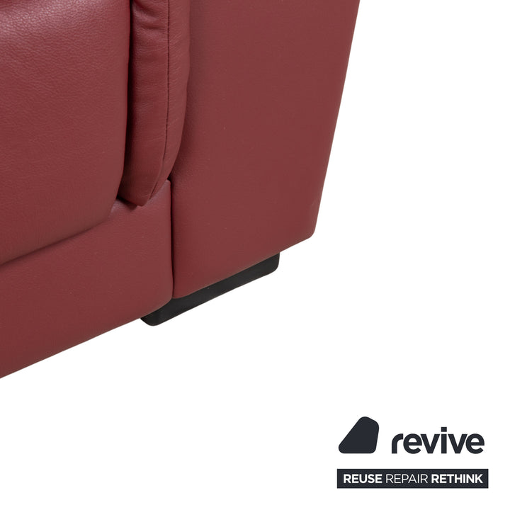 Natuzzi Leder Garnitur Zweisitzer 2x Sessel Rot Sofa Couch