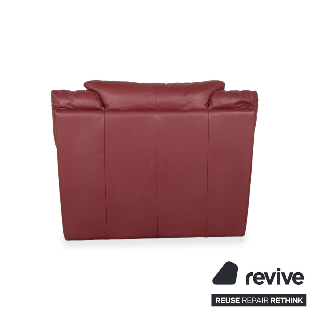 Natuzzi Leder Garnitur Zweisitzer 2x Sessel Rot Sofa Couch
