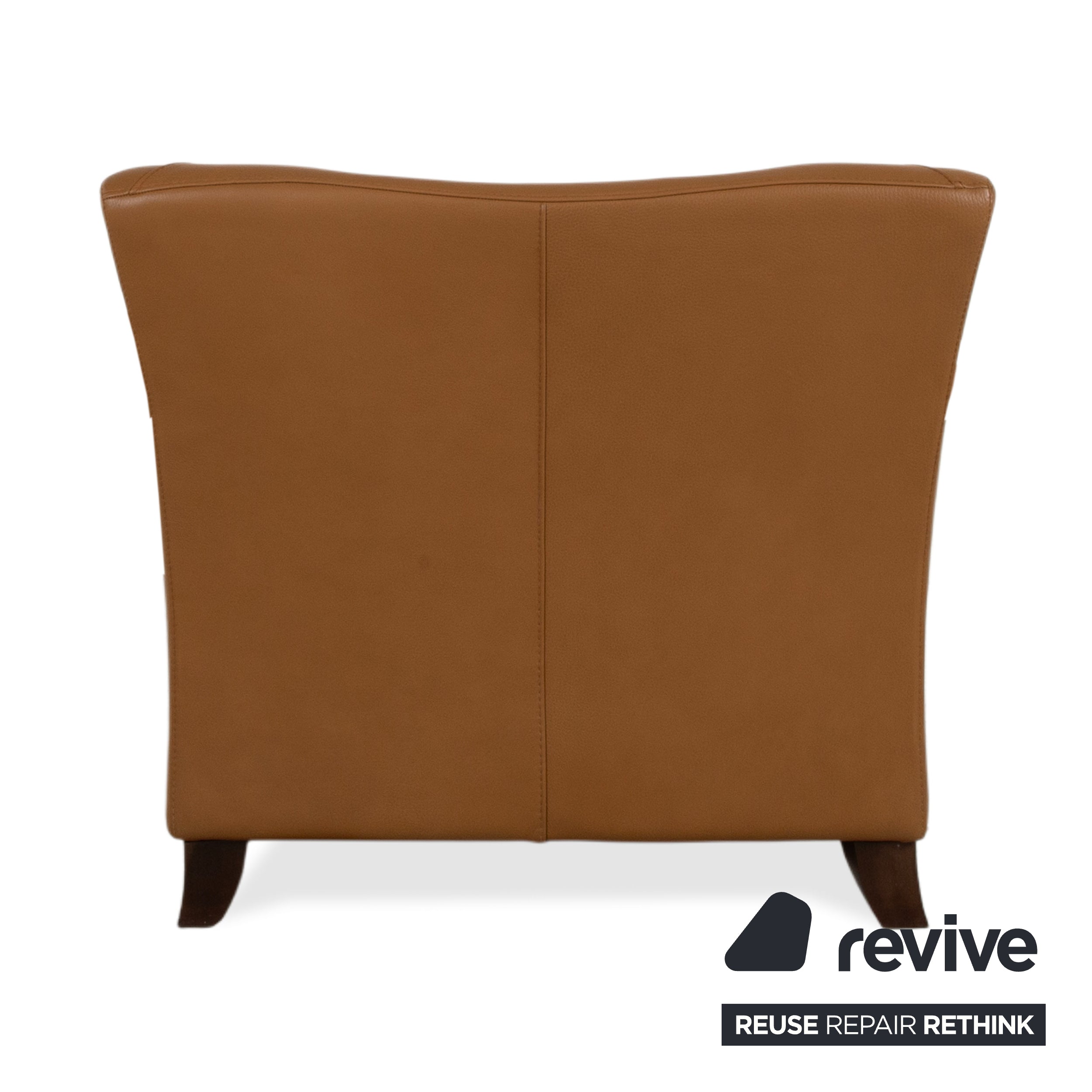 Canapé et fauteuil en cuir Natuzzi, deux places, marron cognac