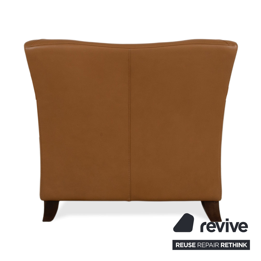 Natuzzi Leder Garnitur Zweisitzer Sofa Couch Sessel Braun Cognac