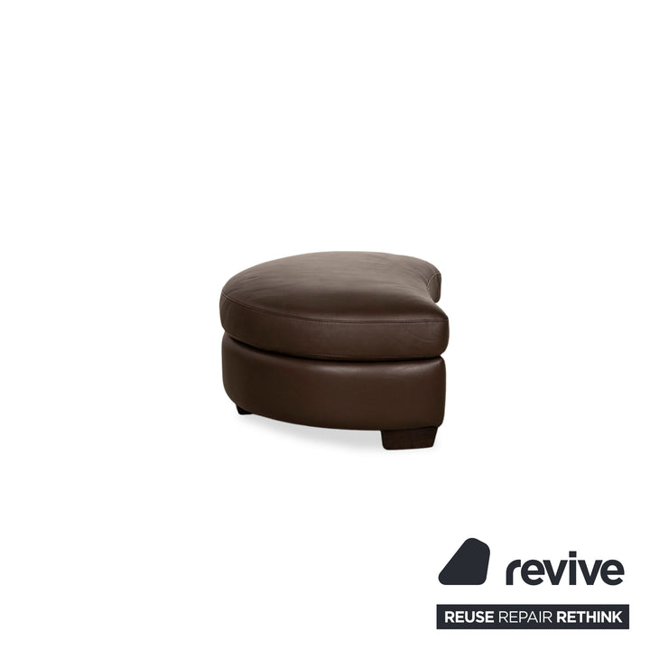 Natuzzi Leather Stool Brown