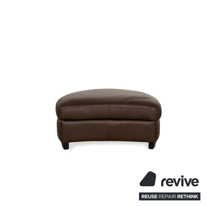 Natuzzi Leather Stool Brown