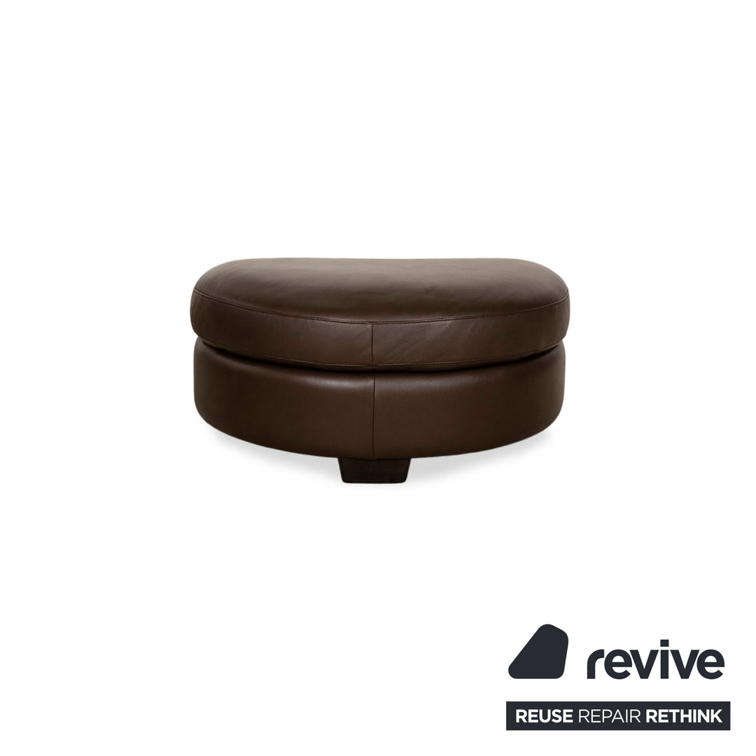 Natuzzi Leather Stool Brown