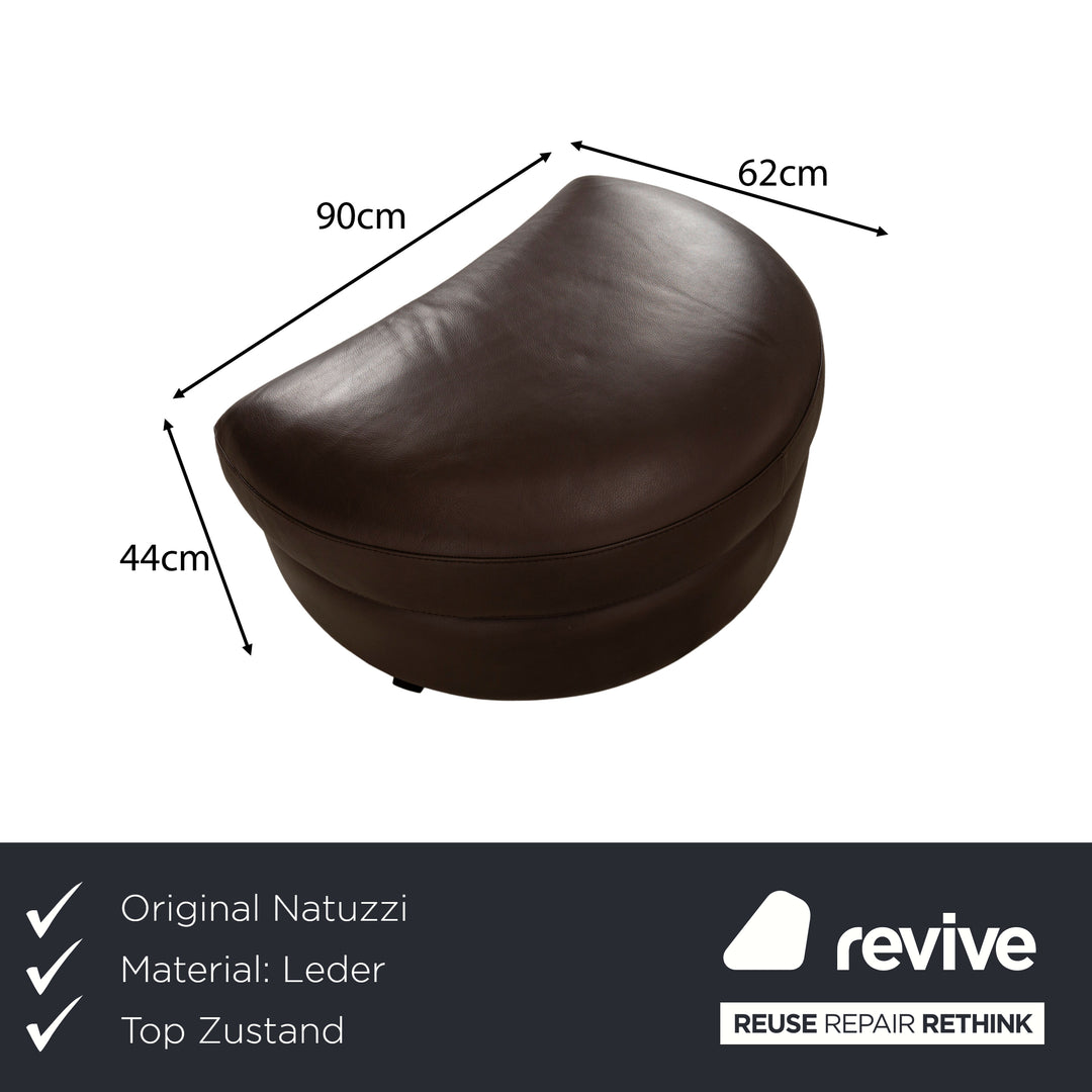 Natuzzi Leather Stool Brown