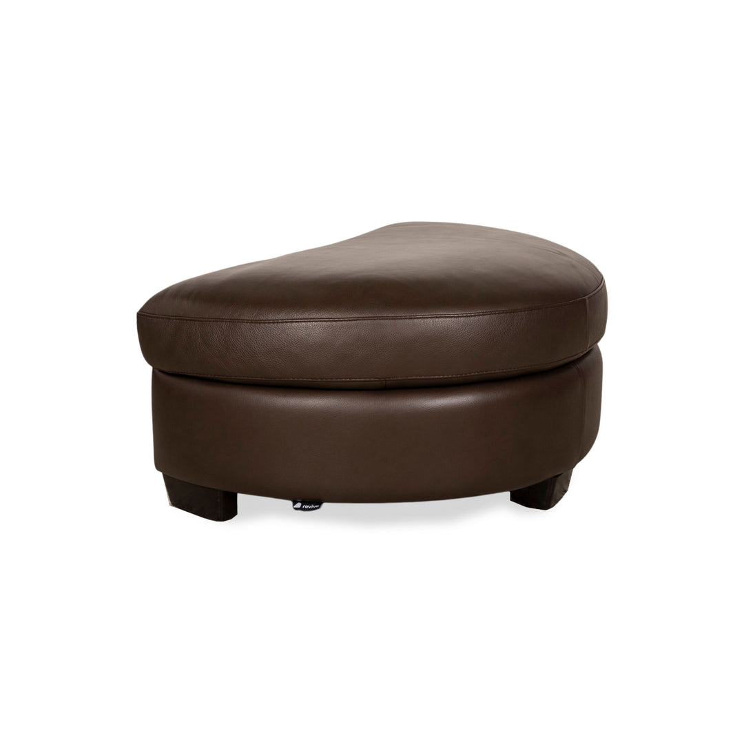 Natuzzi Leather Stool Brown