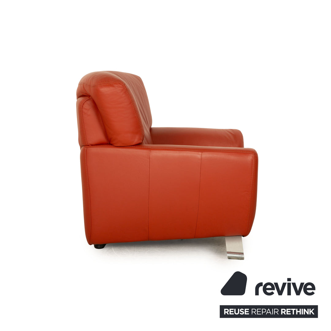 Natuzzi Leather Armchair Orange