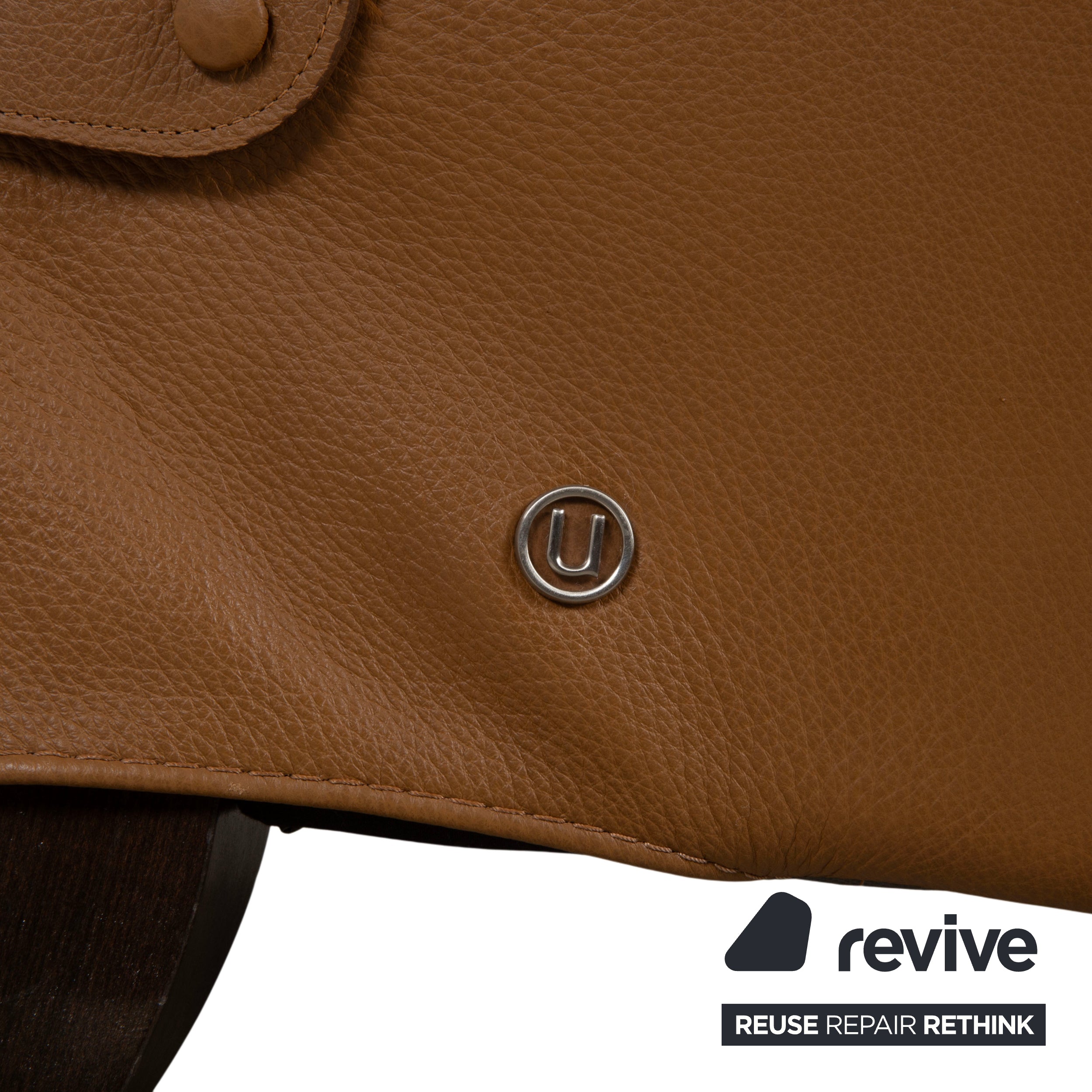 Natuzzi Leather Armchair Brown Cognac