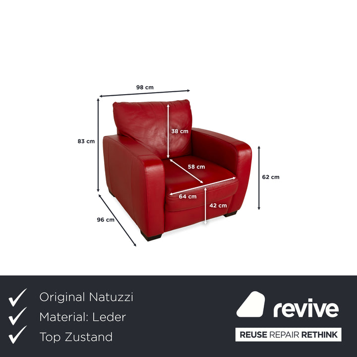 Fauteuil en cuir Natuzzi Rouge foncé Rouge