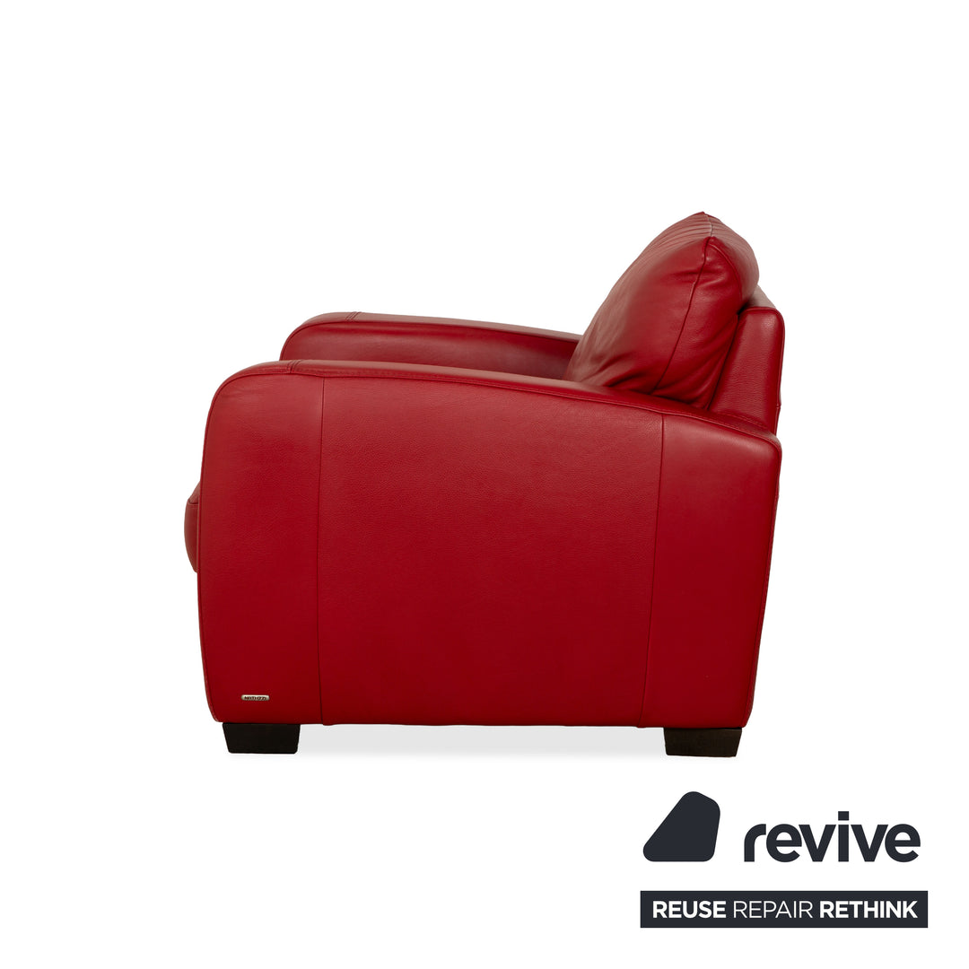 Fauteuil en cuir Natuzzi Rouge foncé Rouge