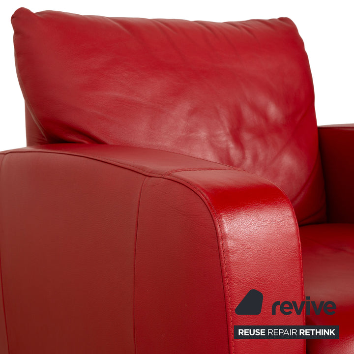 Fauteuil en cuir Natuzzi Rouge foncé Rouge