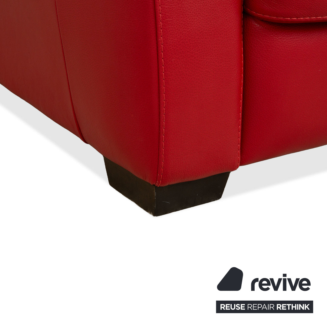 Fauteuil en cuir Natuzzi Rouge foncé Rouge