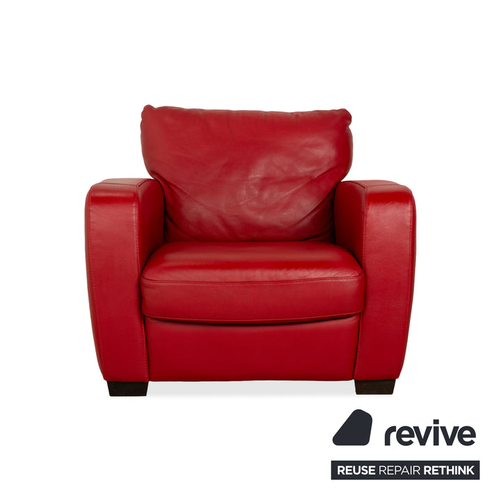 Fauteuil en cuir Natuzzi Rouge foncé Rouge