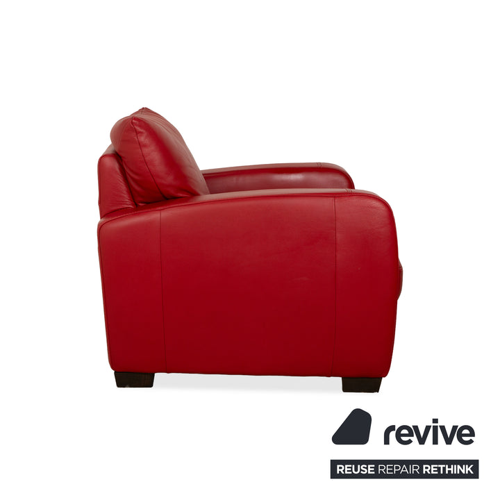 Fauteuil en cuir Natuzzi Rouge foncé Rouge