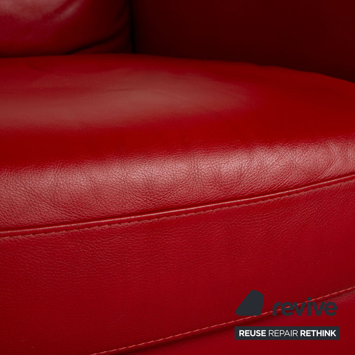 Fauteuil en cuir Natuzzi Rouge foncé Rouge
